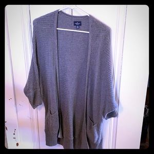American Eagle Grey Tunic Sweater w/ Pockets